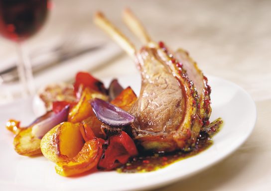 Lamb Chops and Mediterranean Vegetables