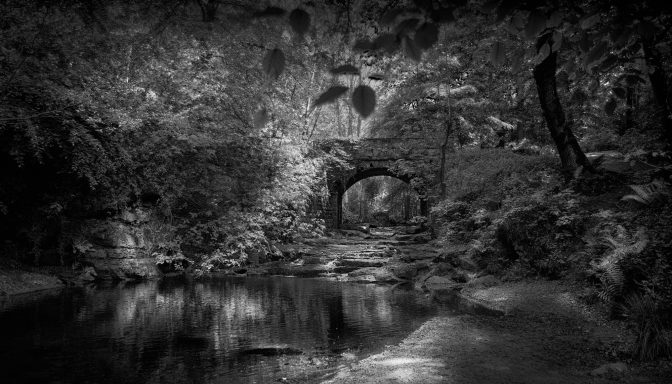 This beautiful old stone bridge and deep pool are situated in the North Yorkshire Moors National Park.UK